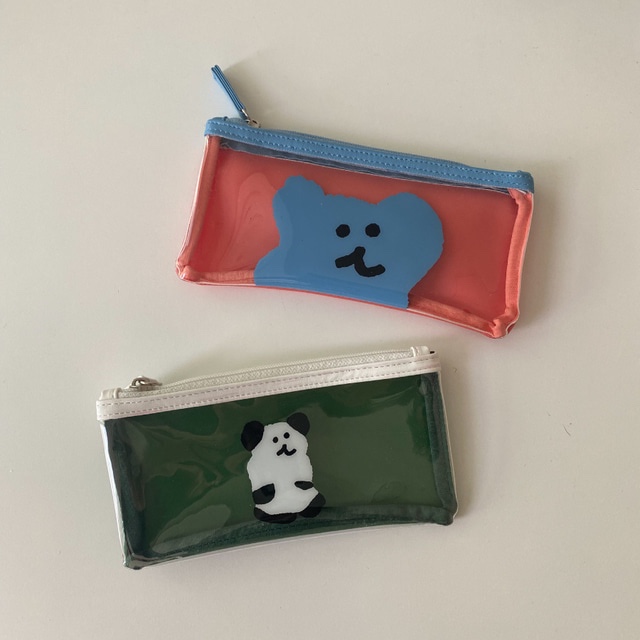 (spot) Dinotaeng Korea BOBO PENCIL Small bear transparent cashier bag pen bag