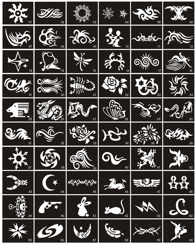 Moonlight Semi-Permanent Temporary Hollow Tattoo Template Pattern Totem Sticker Painting Tattoo Mold