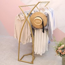 Nakajima rack clothing store creative round display rack double row floor-standing golden hanger womens store display rack