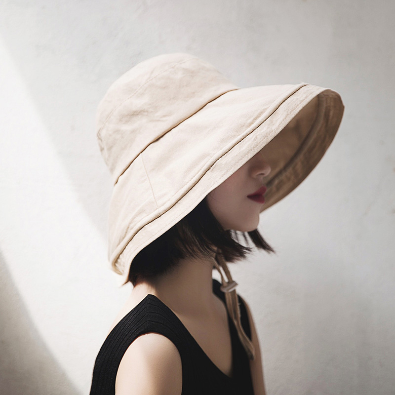 Big brim thin section to cover the face in summer big brim fisherman hat female summer wild shade fashion foldable sunscreen hat