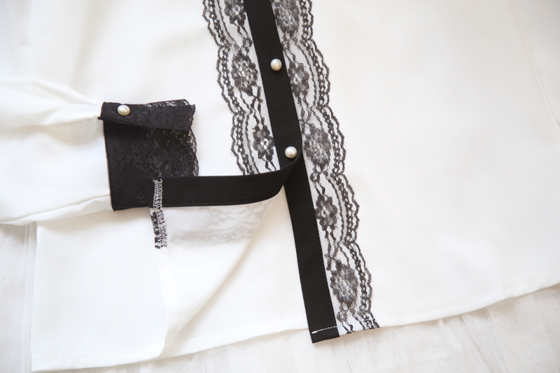 VK旗艦店 韓國風淑女氣質紡襯衫高腰短裙套裝長袖裙裝