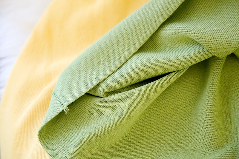 VK旗艦店 韓系娃娃領針織百搭拼接顯瘦排釦長袖洋裝