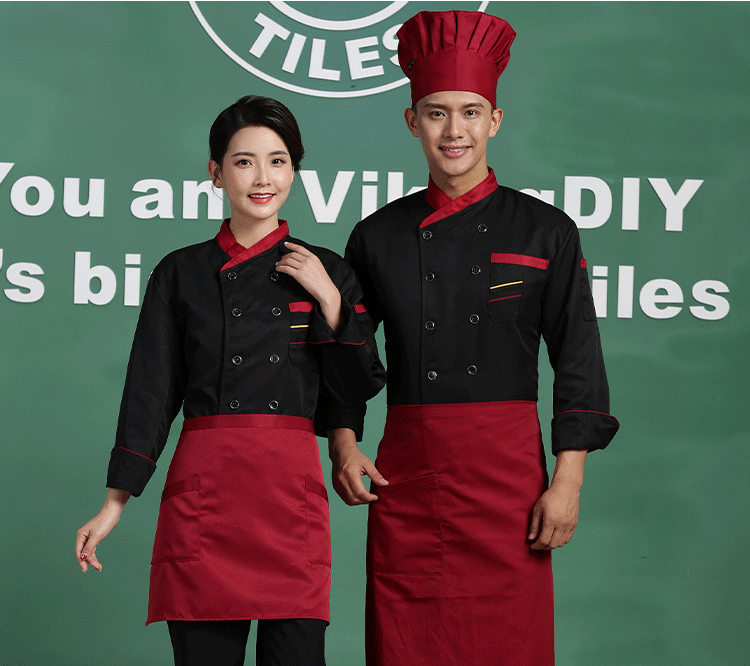 Đầu bếp Quần áo dài tay tráng miệng Đầu bếp nấu ăn Nhà hàng In In Logo Bánh Phòng Ba mảnh Thời trang Mới áo nam