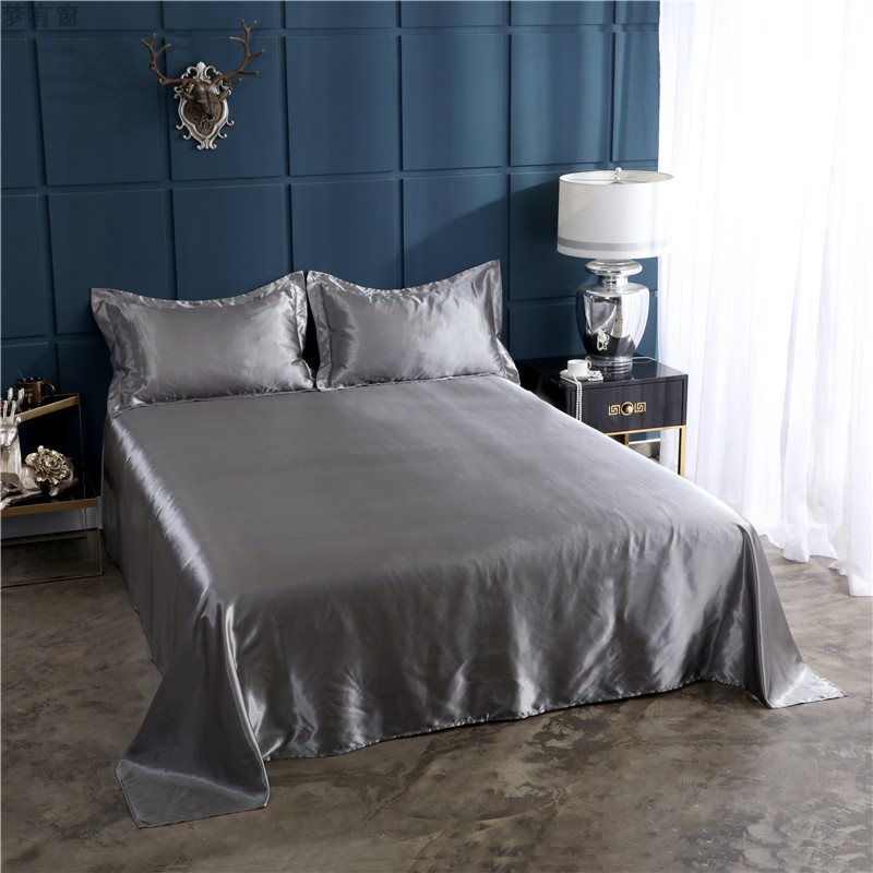 Mùa hè lụa mịn màu băng lụa đơn mảnh lụa đơn tencel satin đôi gấp 1,2 / 1,5 / 1,8m - Khăn trải giường ga giường everon giảm giá