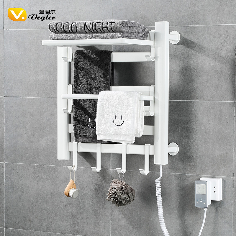 Winköl Carbon Fiber Nail-Free Intelligent Electric Hot Towel Rack Drying Bath Towels Home Germicidal Disinfect Dressing Room Set
