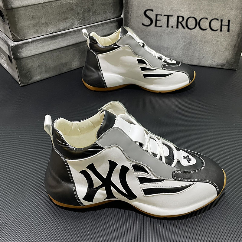 Hong Kong Boomer Men Shoes 2022 New Breathable Motion Collage Old Daddy Shoes Han Edition Bag Bottom Thick Bottom High Cylinder Casual Shoes