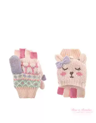 (Domestic spot)Monsoon British girl girl cute rabbit wool five-finger gloves