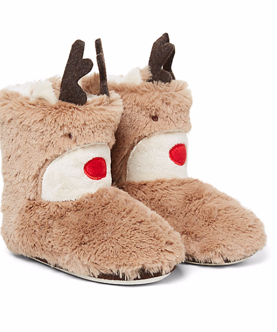 (Domestic Spot) Mothercare girl girl's Christmas little deer home shoe slippers