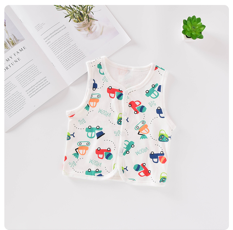 Bé vest mùa xuân và mùa hè mùa hè mỏng chàng trai và cô gái bé vest vest vai cotton trẻ trẻ em pony cardigan