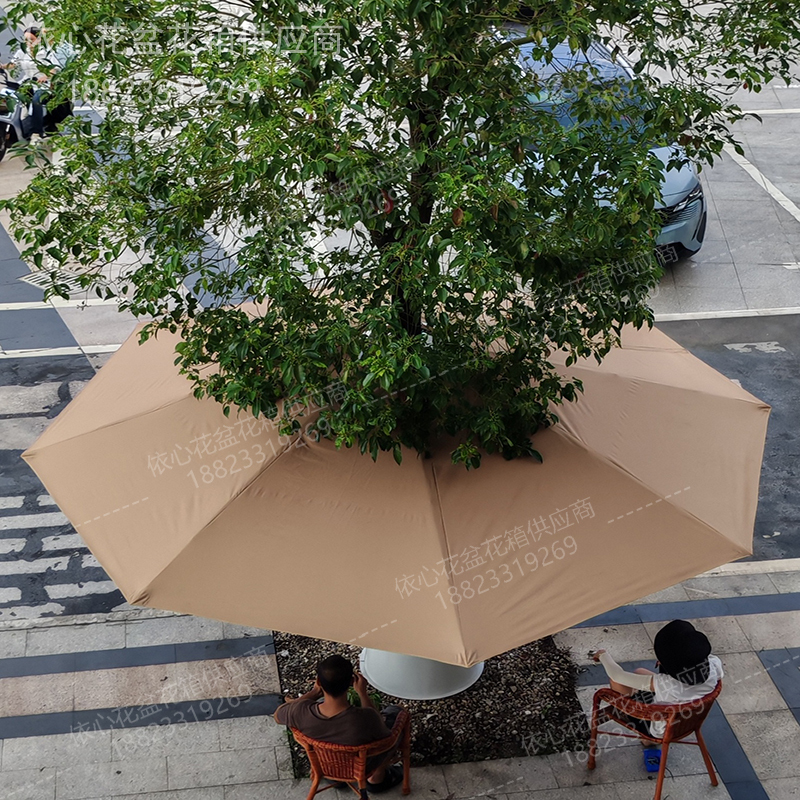 Outdoor Patio Tree-Hanging Umbrella, Villa Garden Camp Tree-Hanging Canopy Sunshade Umbrella, Commercial Large Sun Umbrella