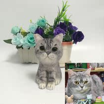 Wool felt diy simulation pet cat custom full-body civet cat tabby cat Persian cat living room ornaments new products
