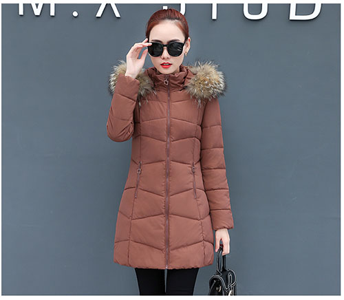 Quần áo cotton nữ 2018 áo khoác mùa đông mới thời trang lông lớn cổ áo cotton dài phần dày phiên bản Hàn Quốc của áo khoác cotton xuống gile phao nữ