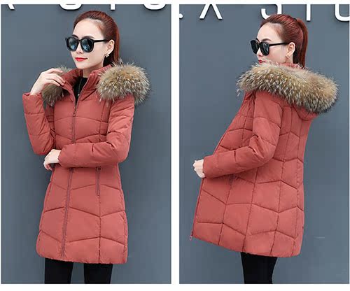 Quần áo cotton nữ 2018 áo khoác mùa đông mới thời trang lông lớn cổ áo cotton dài phần dày phiên bản Hàn Quốc của áo khoác cotton xuống gile phao nữ
