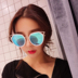 Korea Net Red Harajuku với kính râm nữ retro khung kim loại nhỏ tươi dễ thương tai mèo kính mát nữ kính mát nam Kính râm
