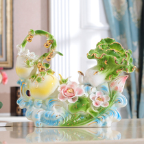 Chinese hoist swing piece cabbage decoration ceramic living room TV cabinet wine cabinet crafts creative wedding gift