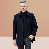 Old age wool in spring and autumn in the middle of the year the mens woolen sweater the big coat cashmere short business casual jacket daddy dress