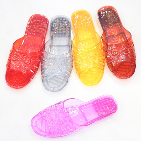 Bowknot Crystal Slippers for Women, Non-Slip, Old-Fashioned Flat-Soled Bathing and Home Shoes, Transparent and Durable Sandals for Summer Bathroom Use Bowknot Crystal Slippers for Women, Non-Slip, Old-Fashioned Flat-Soled Bathing and Home Shoes, Transparent and Durable Sandals for Summer Bathroom Use