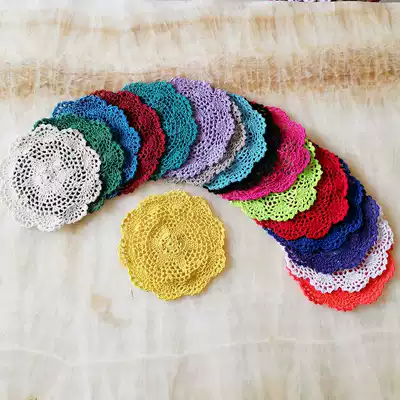 Big star Hook flower cotton coaster placemats small round mat shooting props hollowed out Amazon bulk delivery 20cm