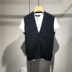 Mùa thu mới nam áo len vest vest thanh niên lỏng lẻo màu không tay đan áo len cardigan áo khoác vest áo vest nam công sở Dệt kim Vest
