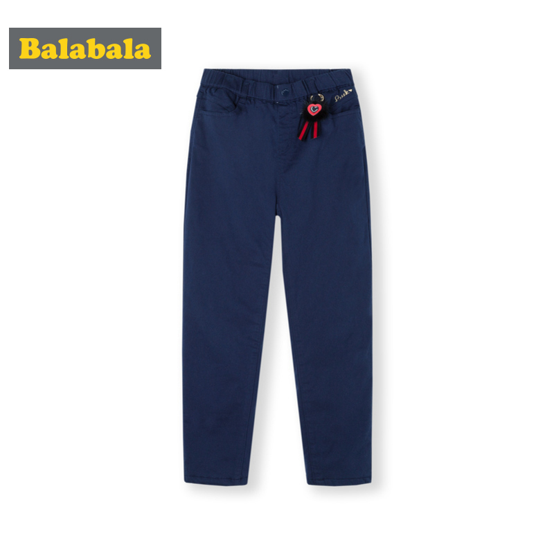 Balabala Childrens Quần 2020 cô gái mới mùa thu / mùa đông Cộng Velvet Pants Casual Trong Big Kids dày để giữ ấm.