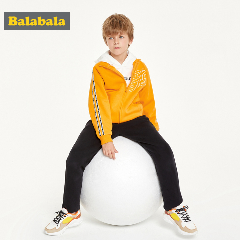 Balabala Boys Outfits Hai mảnh mùa thu 2020 mới trẻ em Quần áo thể thao Lên trên Simple Trendy.