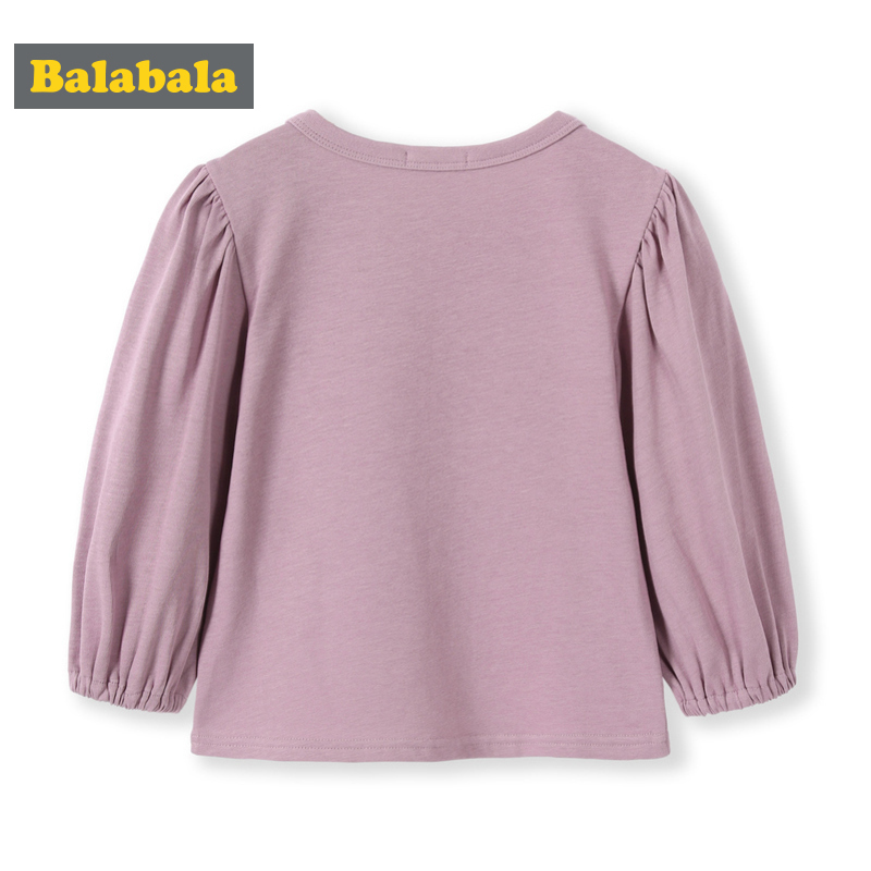 Balabala trẻ em cô gái quần áo slong bé T-shirt trẻ em áo sơ mi mùa thu 2020 mới đáy-up Hàn Quốc phiên bản của bông.