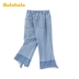 Quần của trẻ em Barabara dành cho trẻ em gái Quần denim ống rộng cho trẻ em 2020 Quần áo trẻ em mùa hè mới - Quần jean