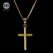 Original European and American hip hop simple cross necklace men and women street personality HIPHOP wild net red pendant trend