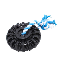 Dog tire toy bite-resistant molar tooth cleaning ring can hide and leak food interactive and relieve boredom Teddy Golden Retriever pet supplies