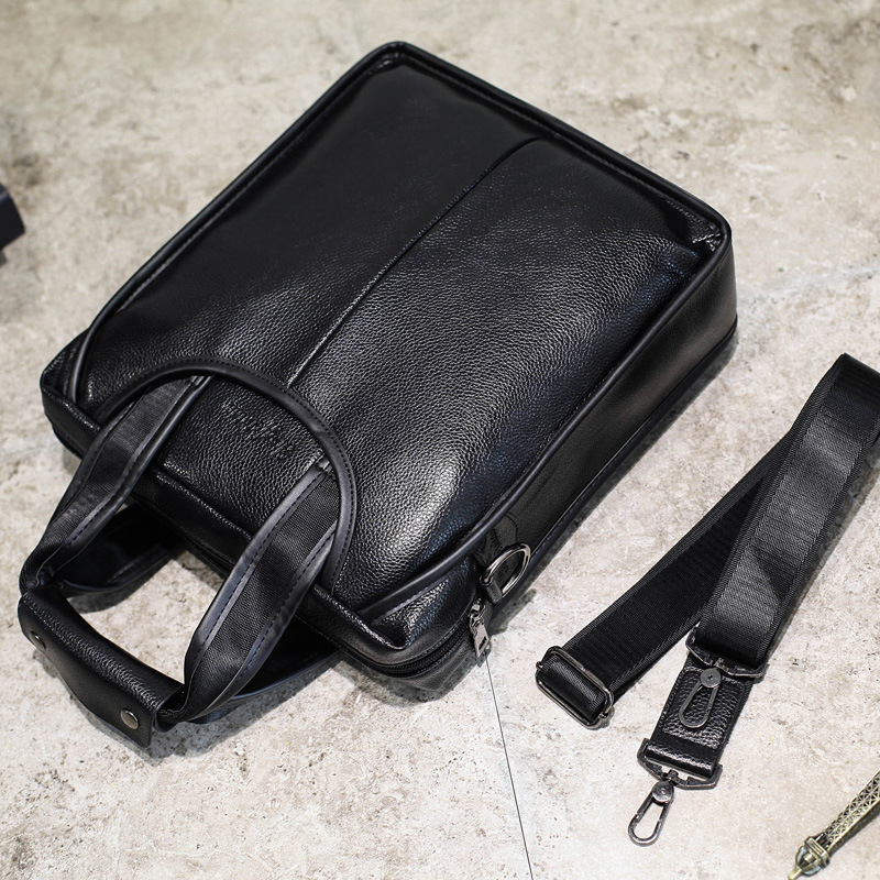 Handbag Men's Leather Business briefcase cover head skin vertical large capacity bag casual shoulder slope bag