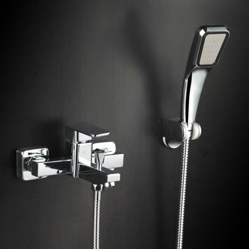 Powder room household shower set All copper hot and cold water faucet Bathtub shower Simple simple pressurized nozzle