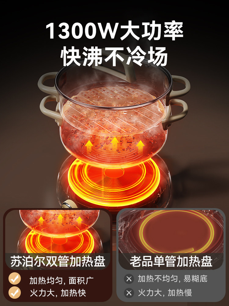 Supor Electric Hot Pot for Home Use, 0-Coating, Detachable Electric Cooking Pot, Stainless Steel, Multifunctional Induction Cooker, Special for Hot Pot