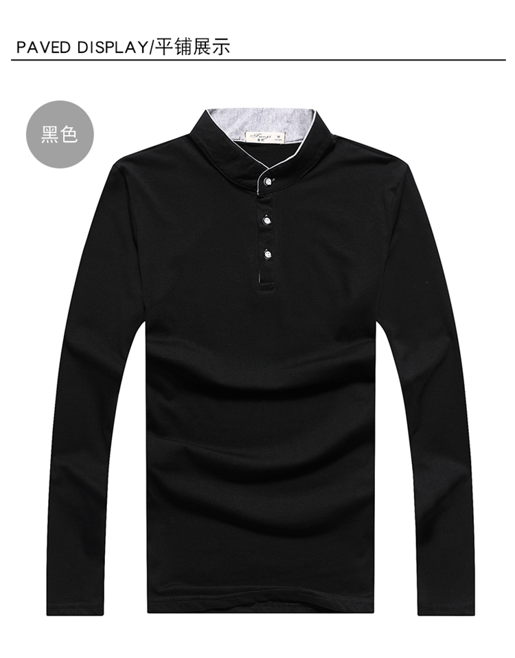 Áo thun nam sơ mi nam mùa thu dài tay nam chạm đáy Quần áo thun cotton trẻ trung hàng ngày. áo form rộng nam