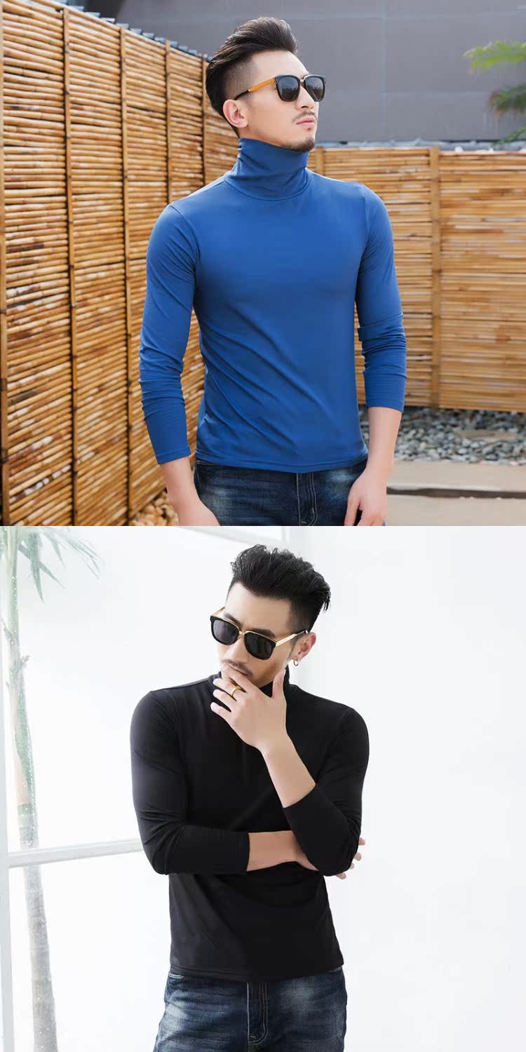 Mùa thu cao cổ áo sơ mi dài tay nam cổ áo dài mùa thu phiên bản Hàn Quốc của áo sơ mi nam tự mặc mùa xuân và áo sơ mi đẹp trai mùa thu áo phông nam cao cấp