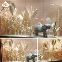 Large summer mall activity layout simulation manual green planting jungle decoration interior ins Net red shop props