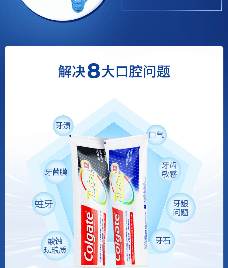 高露洁 双锌升级全效美白牙膏150g*6支装 图3