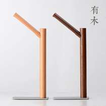 Wood table lamp solid wood led eye protection reading Nordic Japanese students Childrens Study bedside flat Wood has gravity
