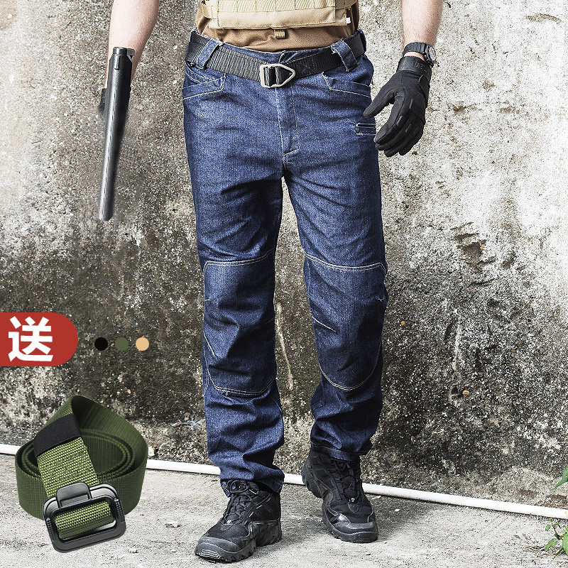 Archon light combat tactical jeans Men's straight army fan training pants Autumn spring and autumn overalls tactical pants