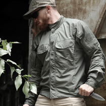 Spring and summer outdoor long-sleeved tactical shirt men waterproof breathable wear-resistant multi-bag army shirt Army fan thin jacket