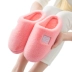Dép cotton nữ mùa đông dày đáy nhà trong nhà tháng ấm áp chống trượt đơn giản đôi dép bông chống trượt nam
