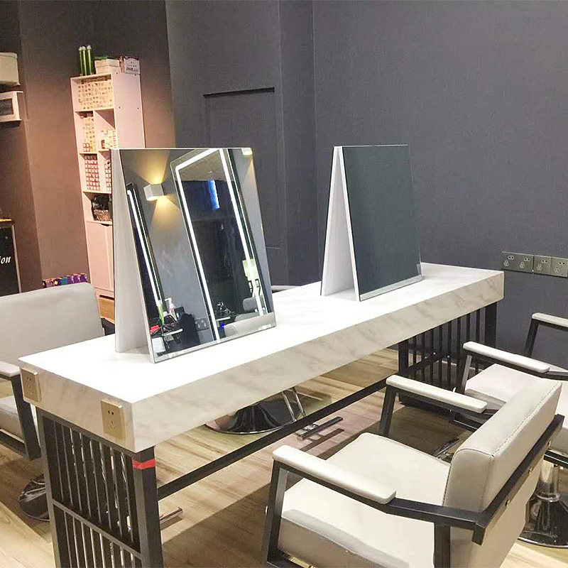 Lili shop simple hairdressing mirror table hair salon special hair cutting mirror hairdressing shop double-sided four-sided mirror ironing table