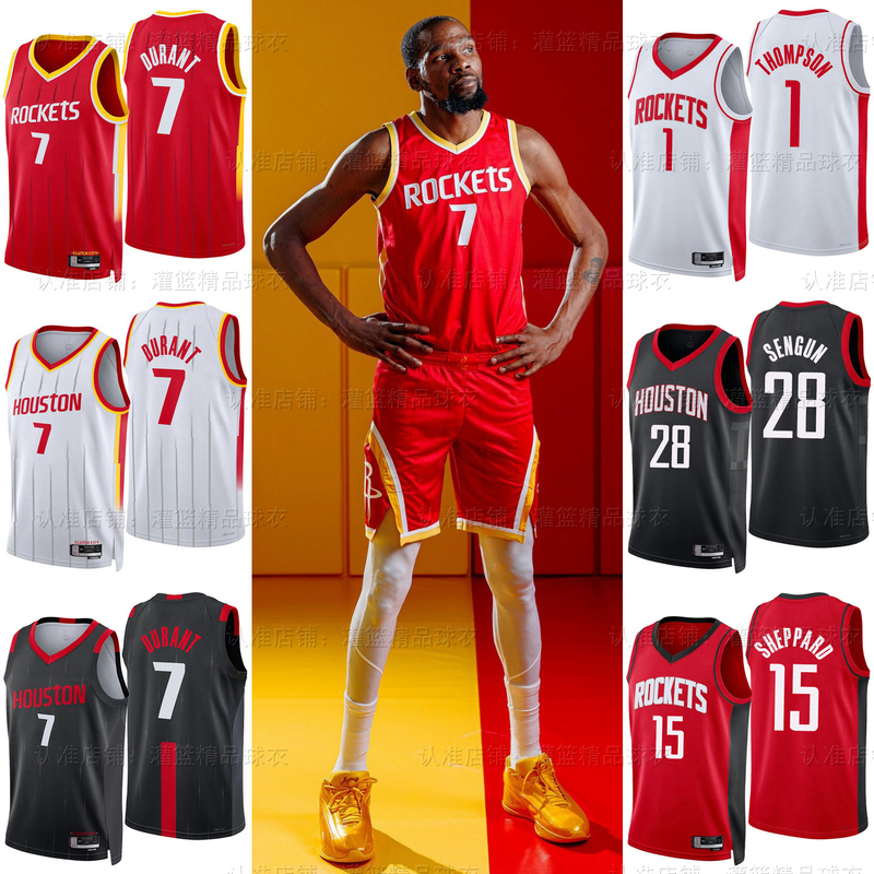 27 Season Rockets Basketball Jersey No. 7 Durant No. 28 Shen Jing No. 1 Thompson Jersey Fan Version Basketball Shorts 27 Season Rockets Basketball Jersey No. 7 Durant No. 28 Shen Jing No. 1 Thompson Jersey Fan Version Basketball Shorts