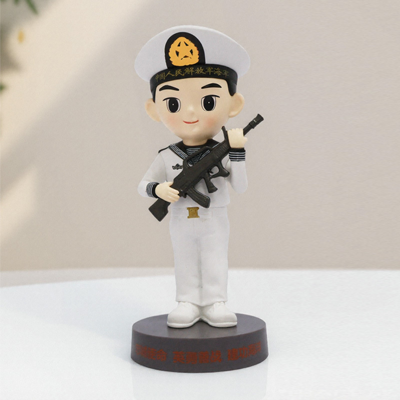 Navy Sailor Figurine Second-Generation Soldier Brother Military Romance Ornament Gift for Comrades Couple Soldier Doll Cute Cartoon