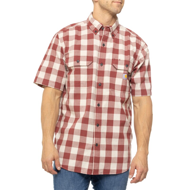 Carhartt 106140 Loose Fit Midweight Plaid Shirt Short-Sleeved Plaid Shirt