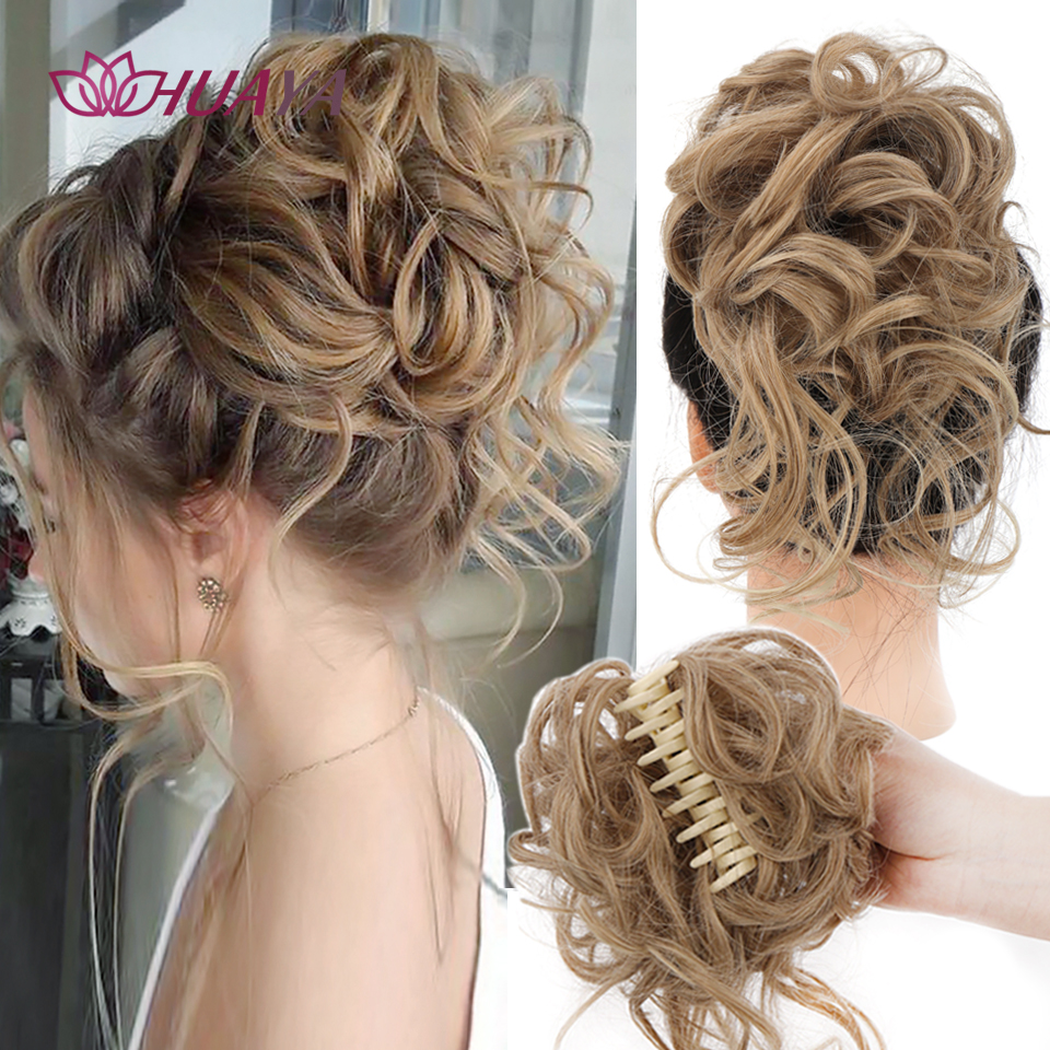 HUaya Synthetic Messy Curly Claw Hair Bun Chignon Hair Exten