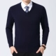Được sản xuất trong áo len cashmere Erdos nam trung niên và người cao tuổi cổ tròn áo len dày áo len mùa đông kích thước lớn - Áo len Cashmere