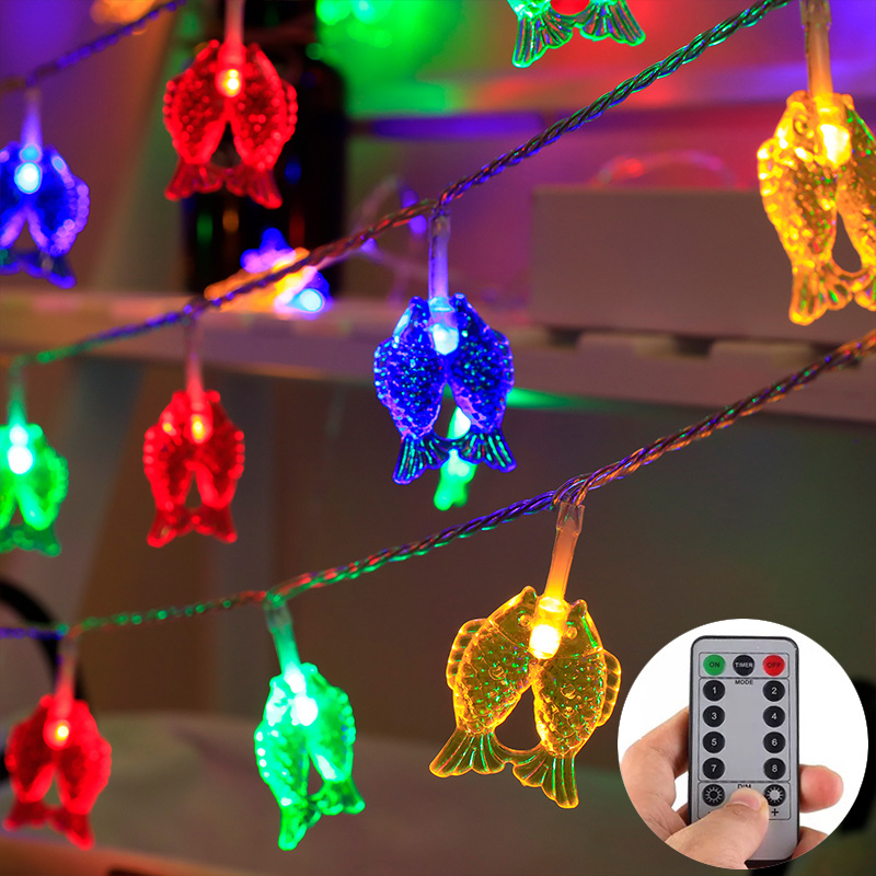 LED koi Pisces lights flashing lights string lights home Chinese New Year Spring Festival New Year bedroom room decoration decoration hanging lights
