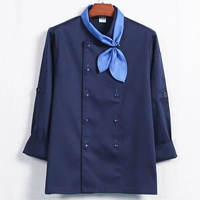 Синий лонгслив, шейный платок