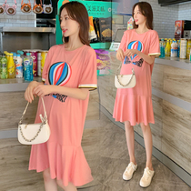 maternity clothing summer dress online red suit top t shirt pure cotton summer summer small fresh spring clothing new