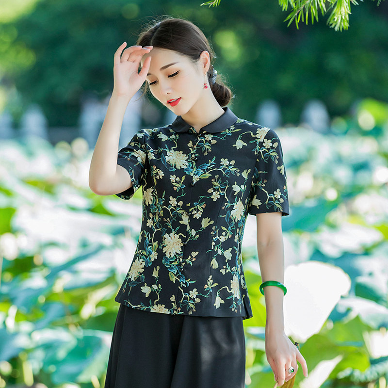 Chinese classic Chinese-style banner coat female summer new refined retro silk daily tanning dress